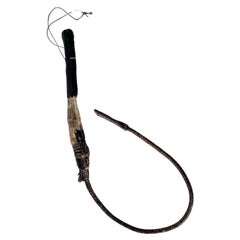 Vintage Han d Crafted Leather and Hoof Whip in the Style of Ralph Lauren 