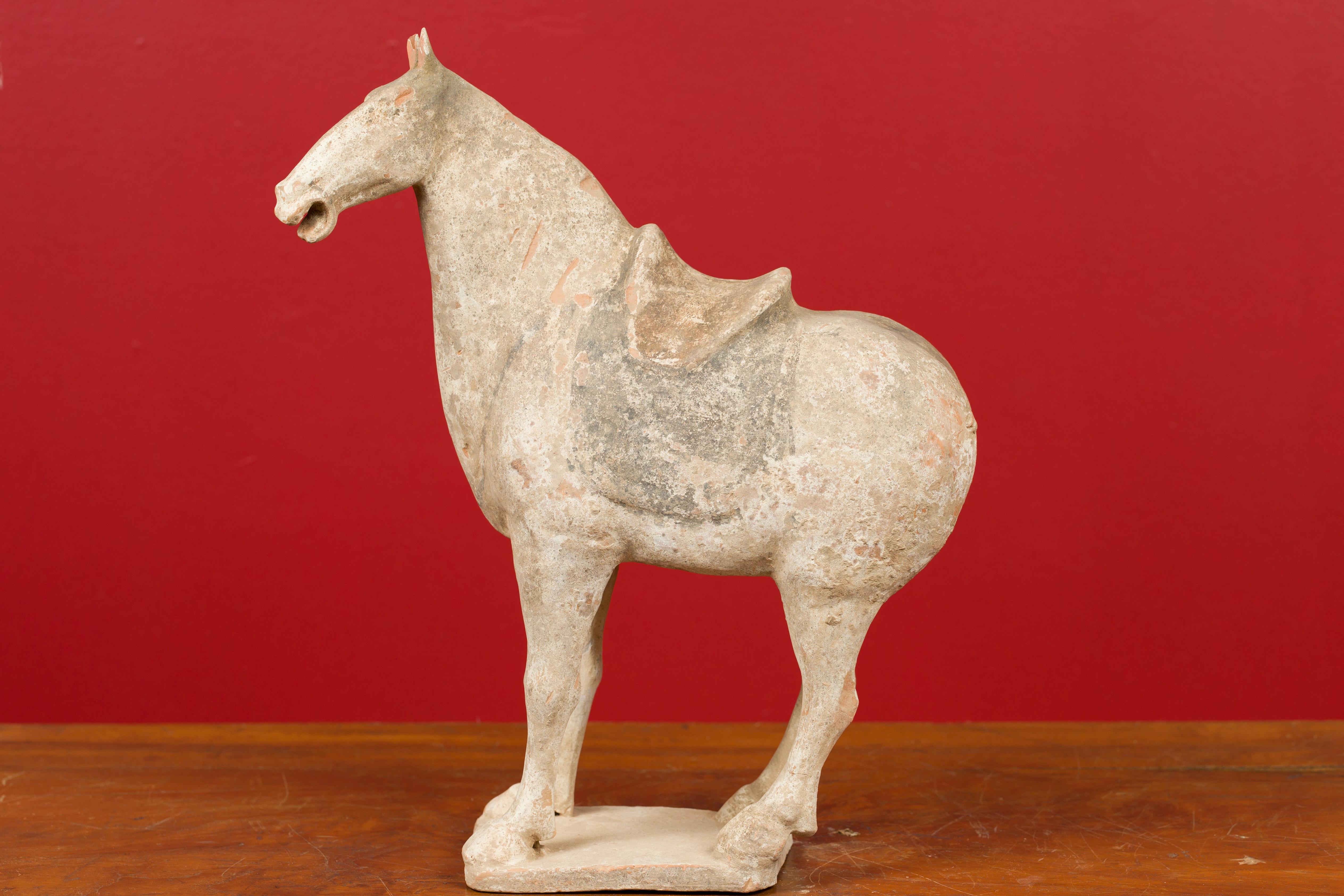 Chinese Han Dynasty 202 BC-200 AD Terracotta Mingqi Horse with Traces of Original Paint