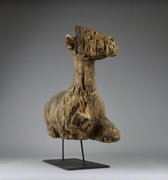 Han Dynasty, Laying Doe Wood Sculpture, China 100AD