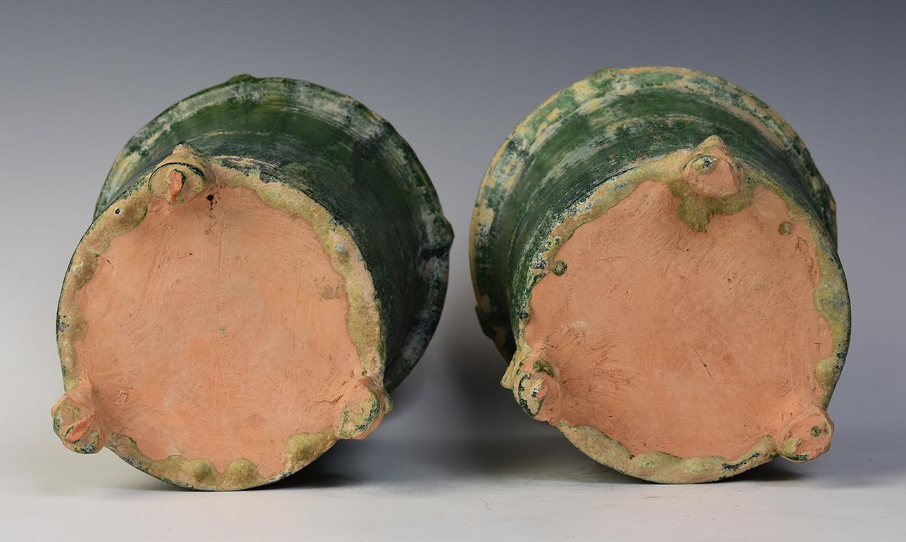 Han Dynasty, A Pair of Antique Chinese Green Glazed Pottery Granary Jars 7