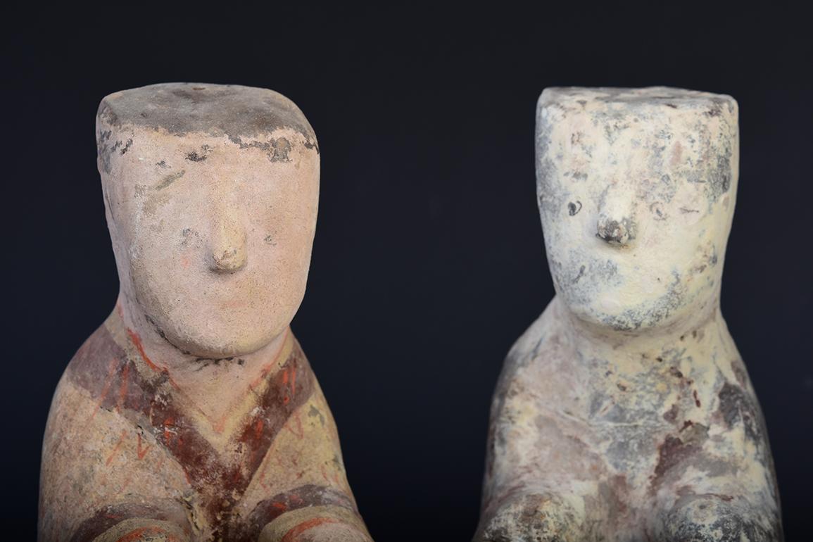 Han Dynasty, ein Satz antiker chinesischer bemalter Töpferwaren 6