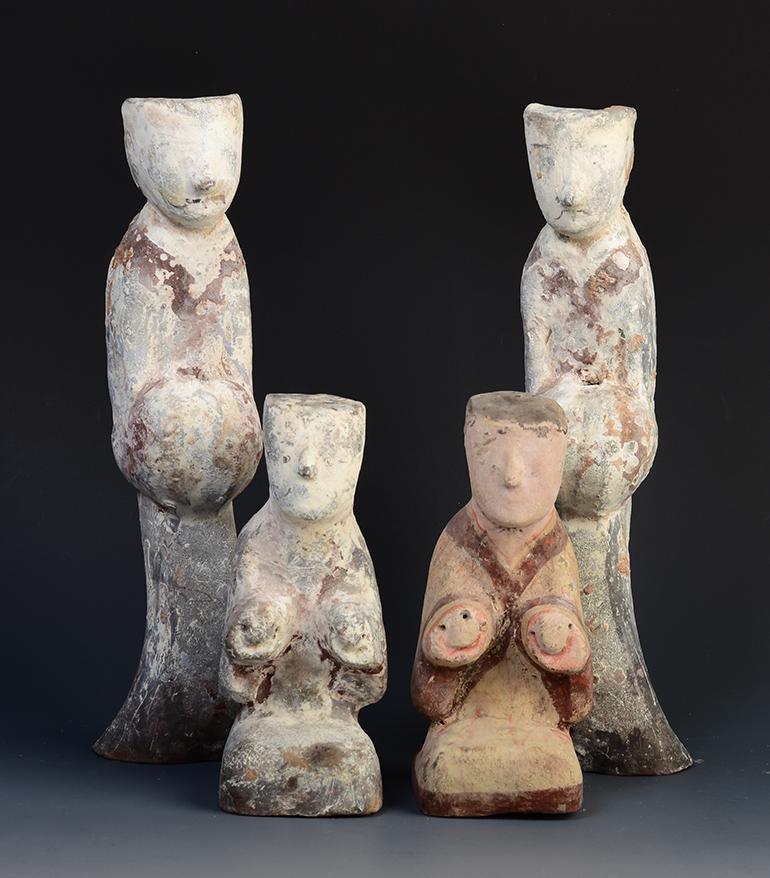 Han Dynasty, ein Satz antiker chinesischer bemalter Töpferwaren (Chinesisch)
