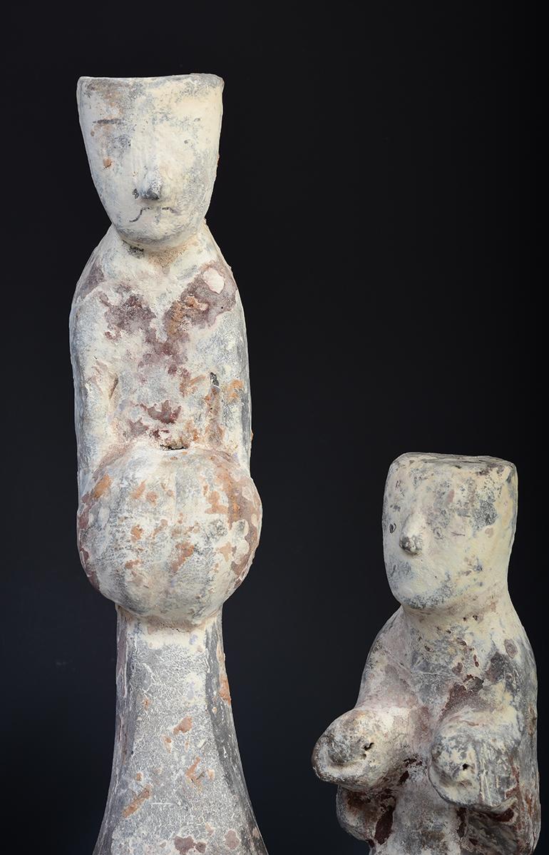 Han Dynasty, ein Satz antiker chinesischer bemalter Töpferwaren 3