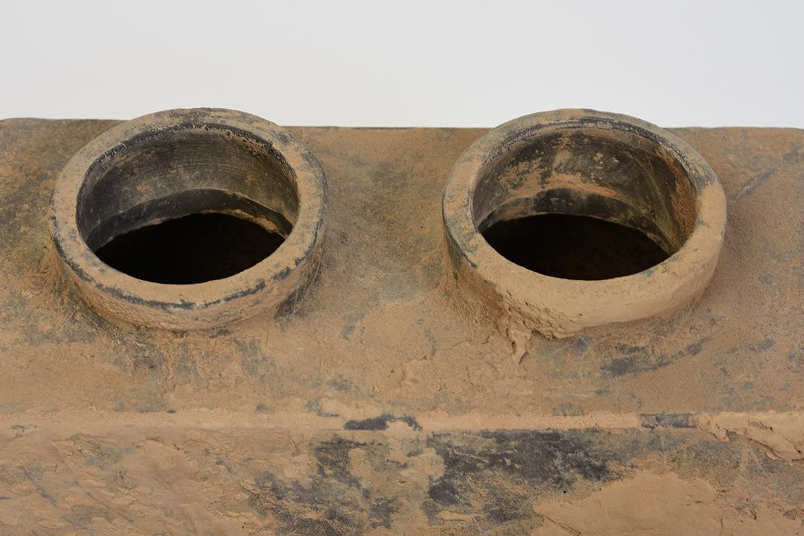 Hand-Carved Han Dynasty, A Set of Antique Chinese Pottery Stove For Sale
