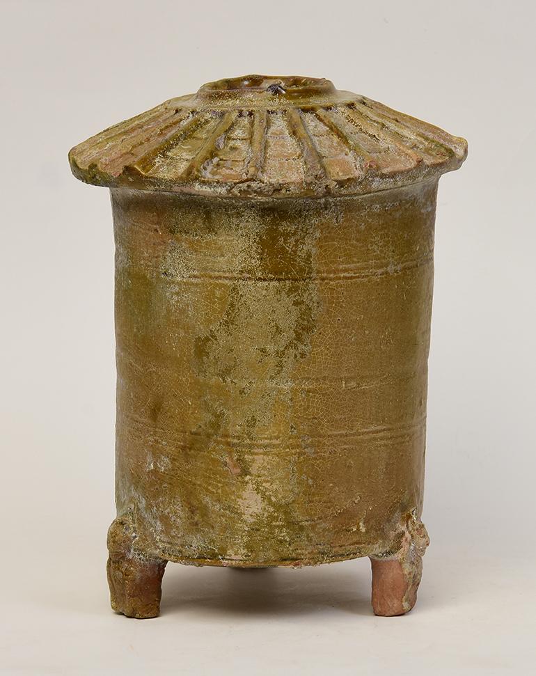 Han-Dynastie, antike chinesische braun glasierte Tonwaren Kornspeicher Krug im Angebot 1