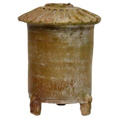 Han Dynasty, Antique Chinese Brown Glazed Pottery Granary Jar
