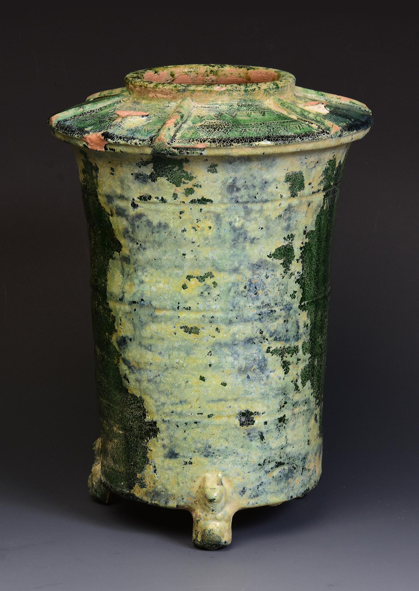 Han Dynasty, antike chinesische grün glasierte Keramik Kornspeicher JAR 3