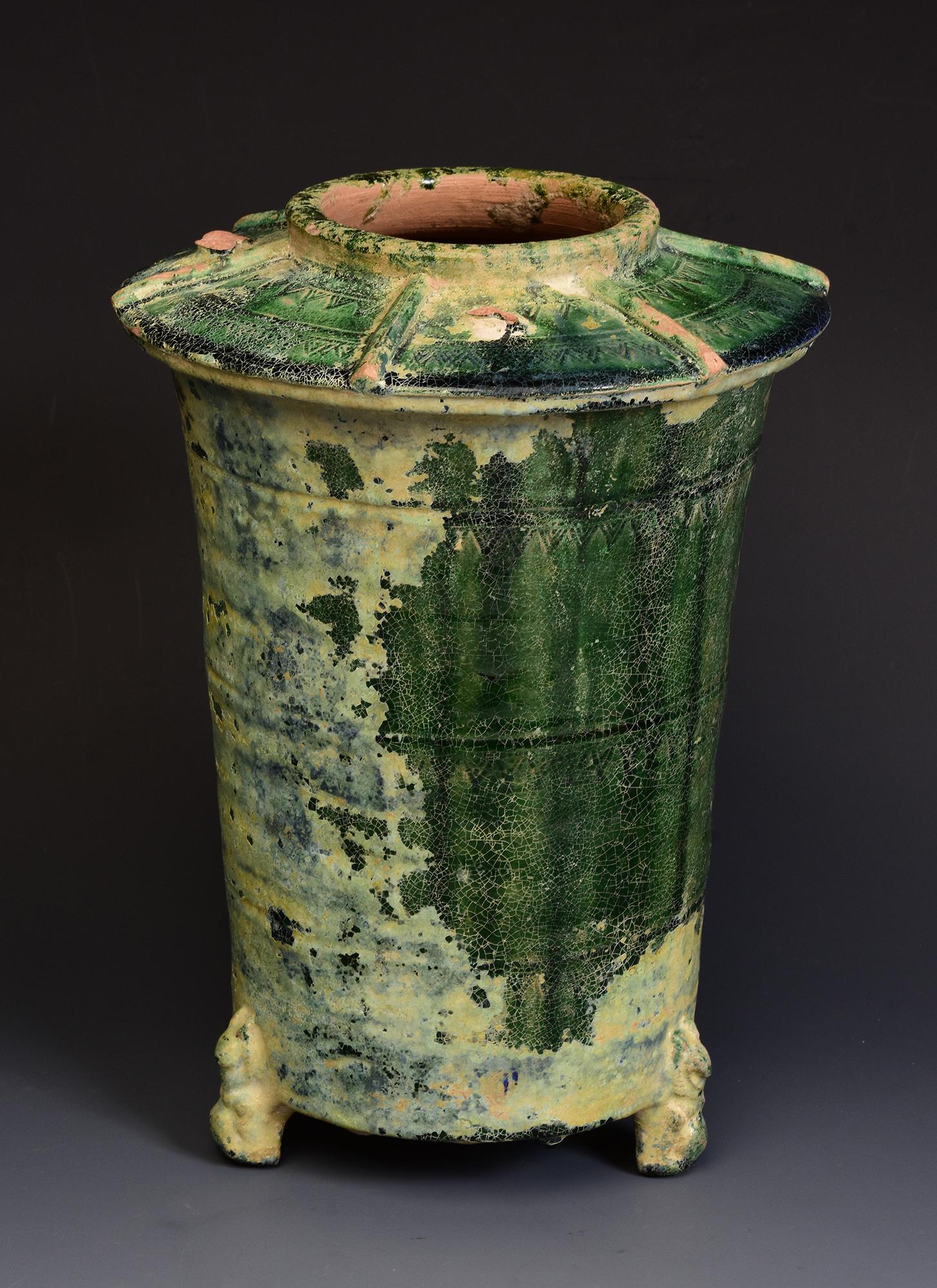Han Dynasty, antike chinesische grün glasierte Keramik Kornspeicher JAR 5