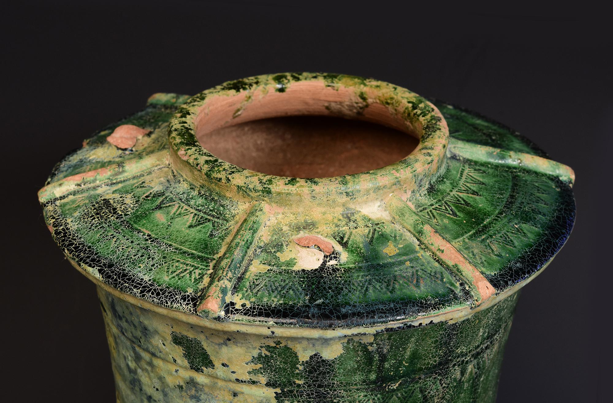 Han Dynasty, antike chinesische grün glasierte Keramik Kornspeicher JAR (Chinesisch)
