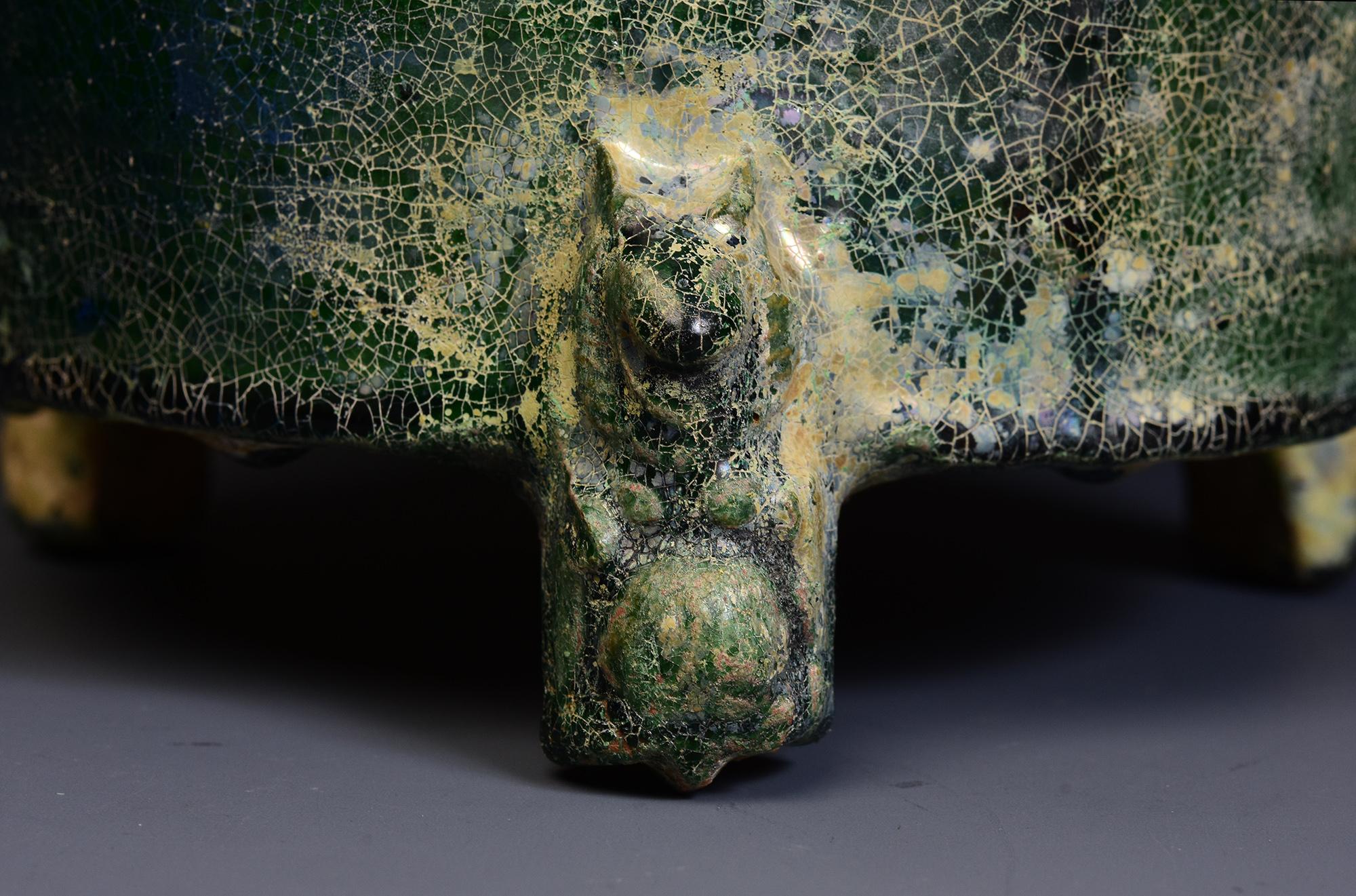 Han Dynasty, antike chinesische grün glasierte Keramik Kornspeicher JAR 2