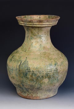 Dynastie Han, ancienne jarre chinoise en poterie à glaçure verte