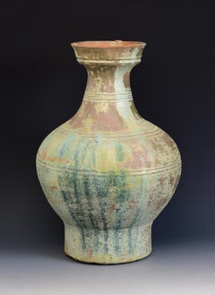 Dynastie Han, ancienne jarre chinoise en poterie à glaçure verte
