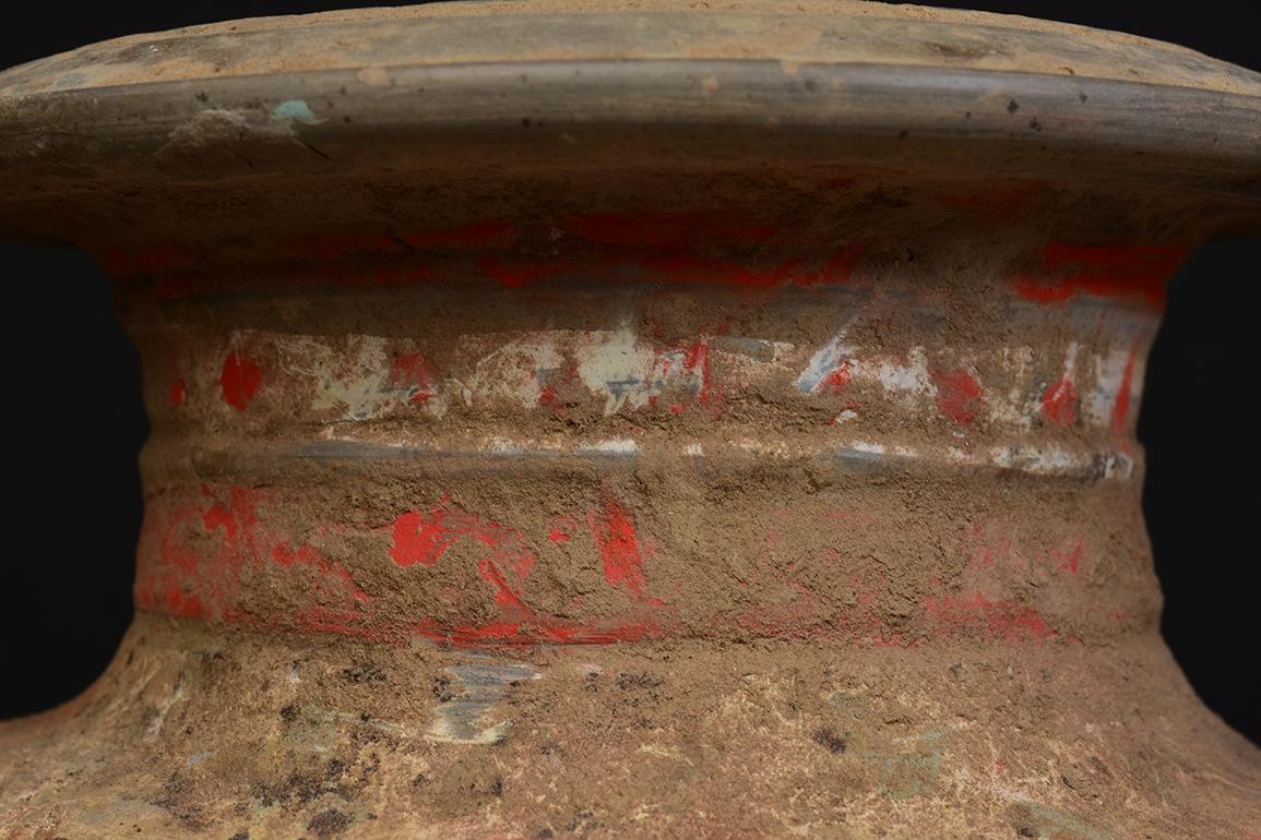 Dinastía Han, Antigua Jarra de Capullo de Cerámica China Pintada Chino en venta
