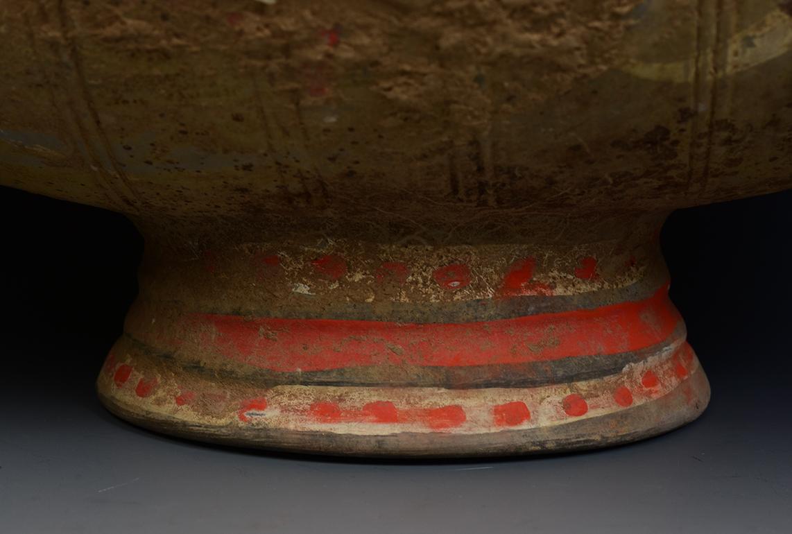 Dinastía Han, Antigua Jarra de Capullo de Cerámica China Pintada en Bueno estado para la venta en Sampantawong, TH