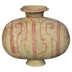Han Dynasty, Antique Chinese Painted Pottery Cocoon Jar