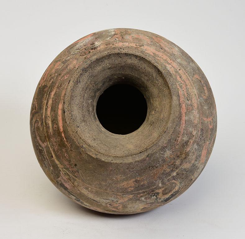 Dynastie Han, Jarre ancienne en poterie chinoise peinte en vente 4
