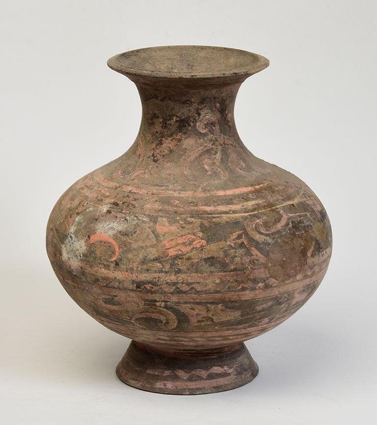 Han Dynasty, Antique Chinese Painted Pottery Jar For Sale at 1stDibs