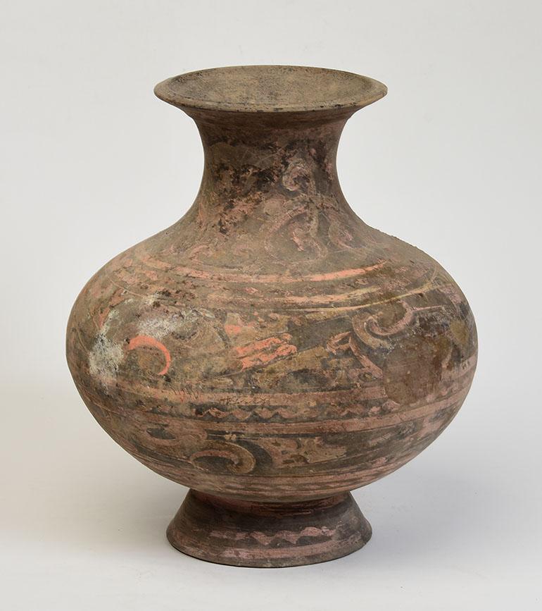 Poteries Dynastie Han, Jarre ancienne en poterie chinoise peinte en vente