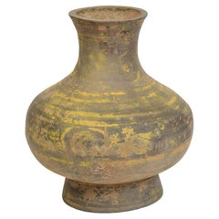 Ancienne jarre en poterie peinte chinoise de la dynastie Han