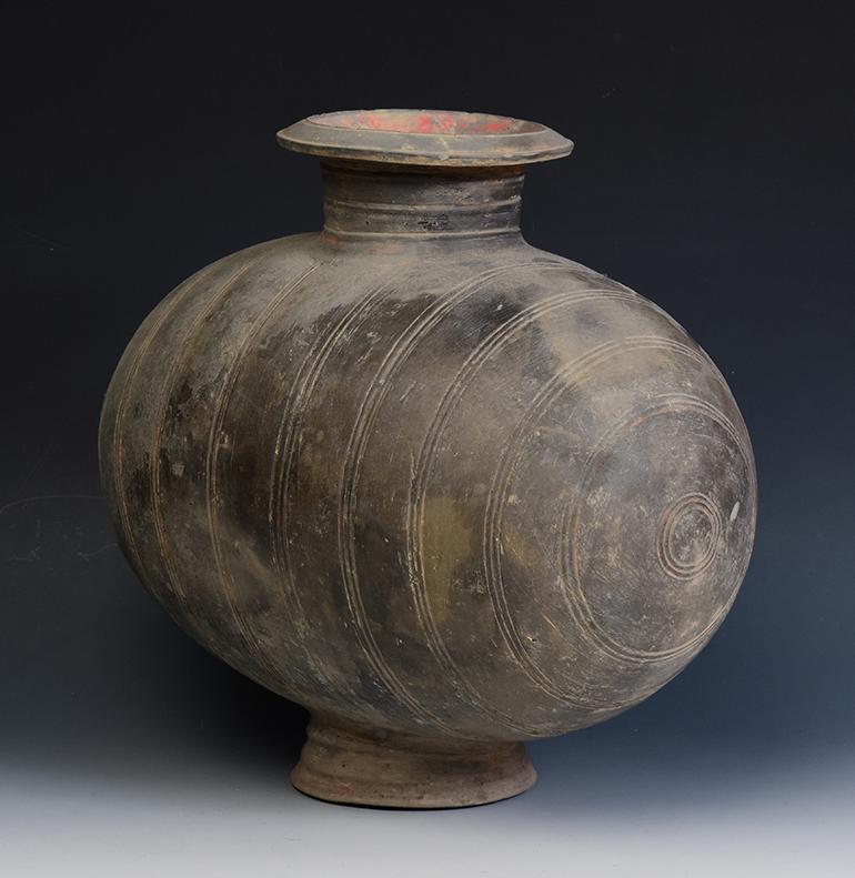 Han Dynasty, Antique Chinese Pottery Cocoon Jar 7
