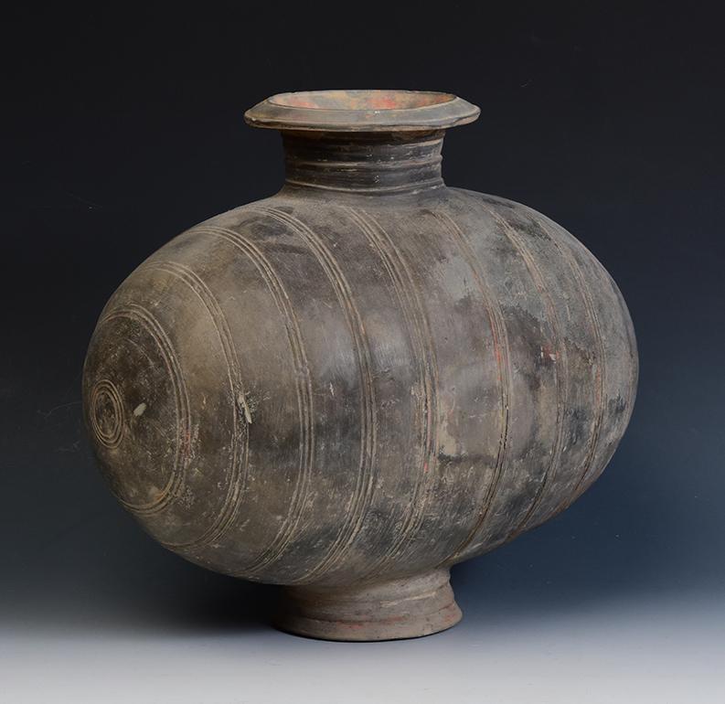Han Dynasty, Antique Chinese Pottery Cocoon Jar 9