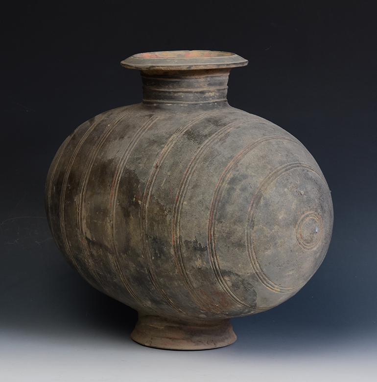 Han Dynasty, Antique Chinese Pottery Cocoon Jar 2