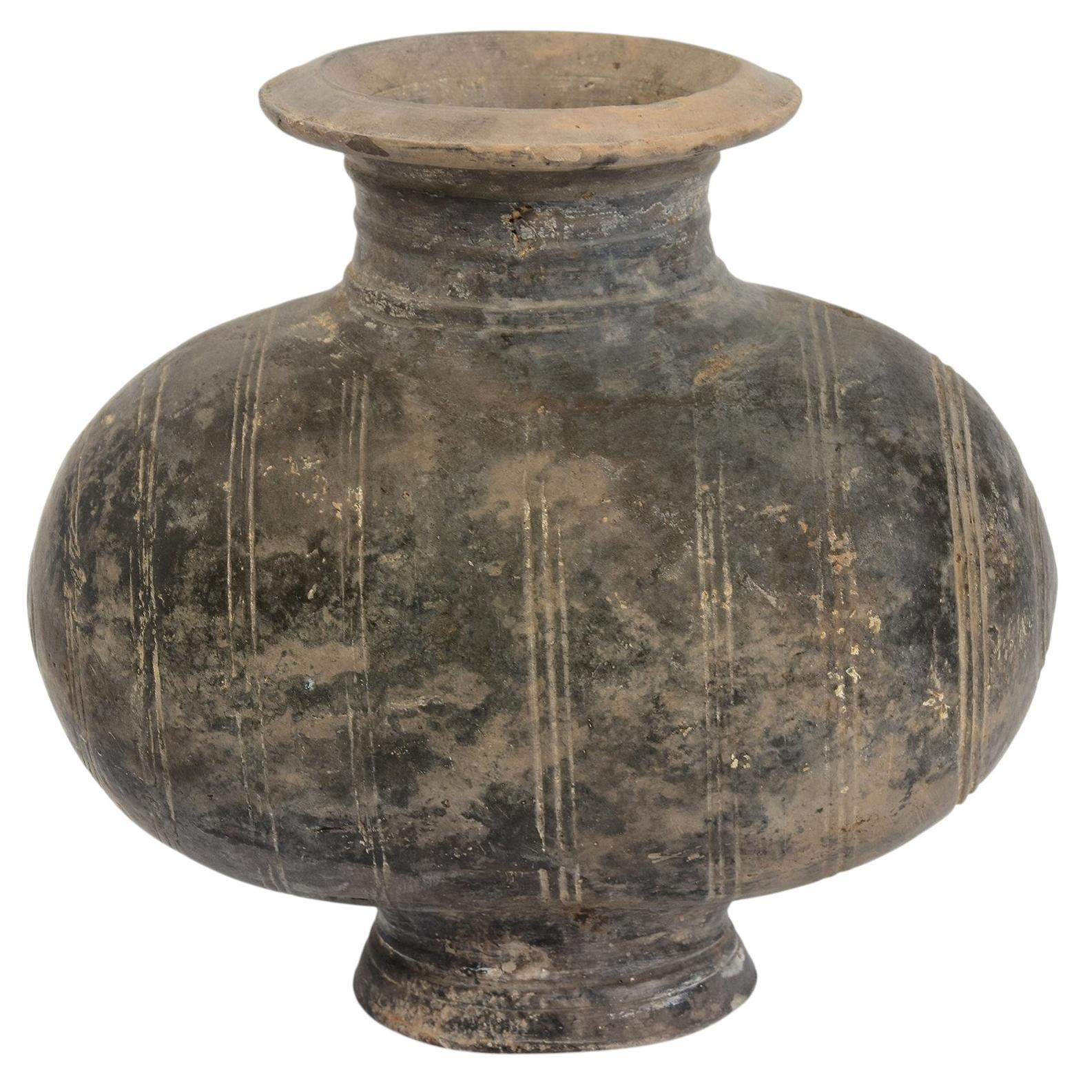 Han Dynasty, Antique Chinese Pottery Cocoon Jar