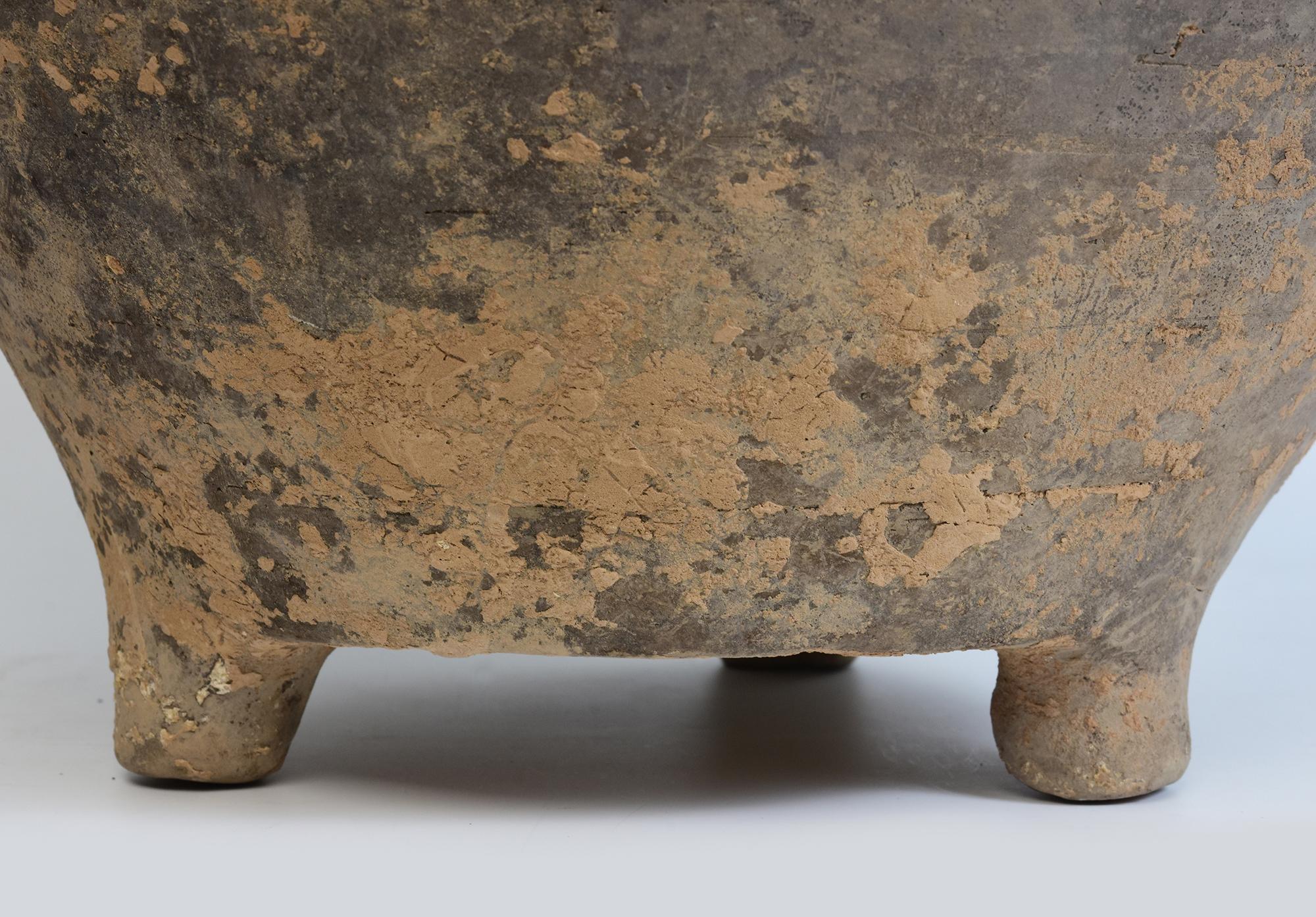18th Century and Earlier Han Dynasty, Antique Chinese Pottery Granary Covered Jar For Sale