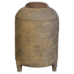 Han Dynasty, Antique Chinese Pottery Granary Jar with Lid