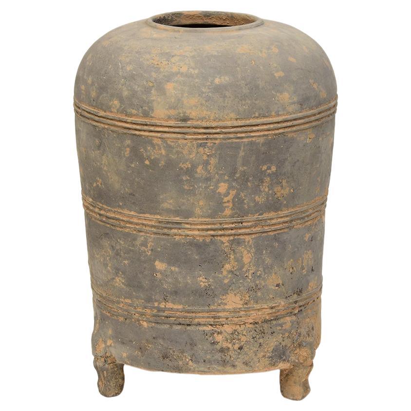 Pot à granit ancien en poterie chinoise de la dynastie Han