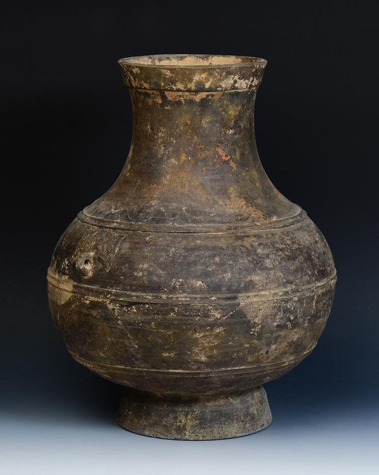 Han Dynasty, Antique Chinese Pottery Hu Jar For Sale at 1stDibs