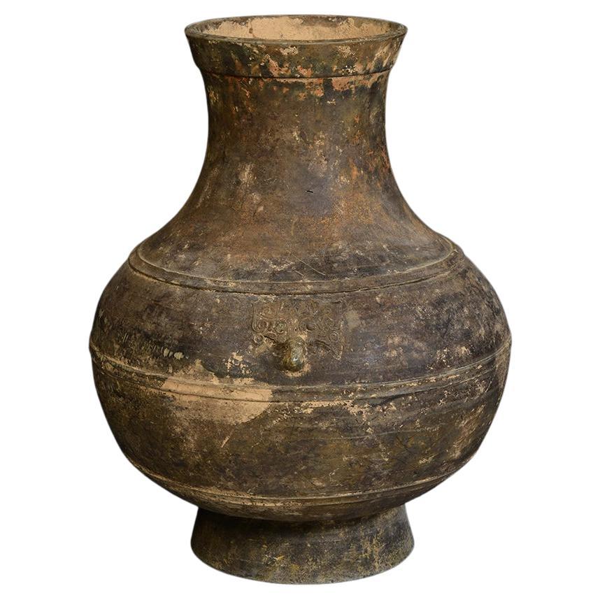 Antico vaso Hu in ceramica cinese della dinastia Han