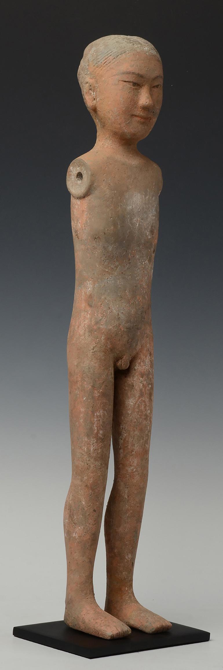 Han Dynasty, Antique Chinese Pottery Stick Man 5