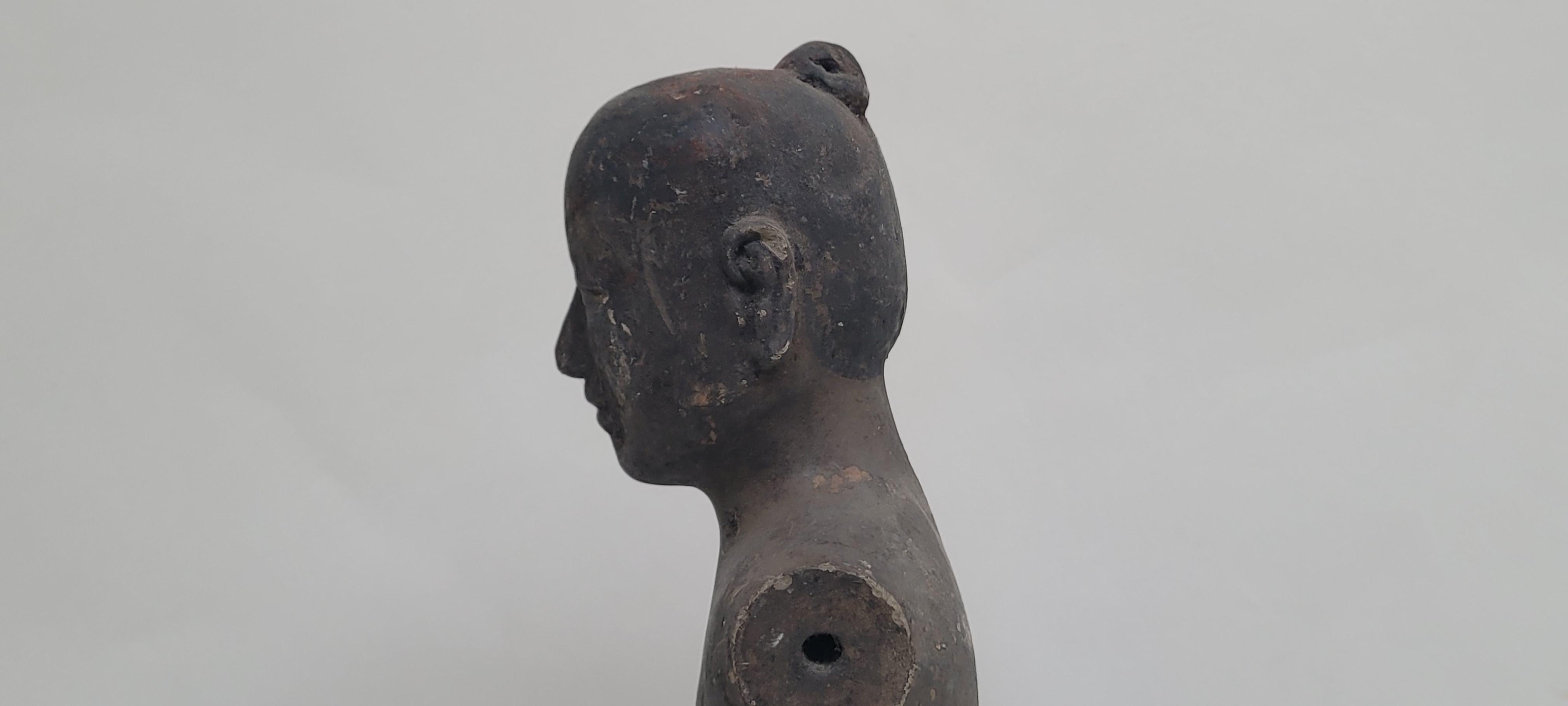 Terracotta Han Dynasty Black Stick Figure