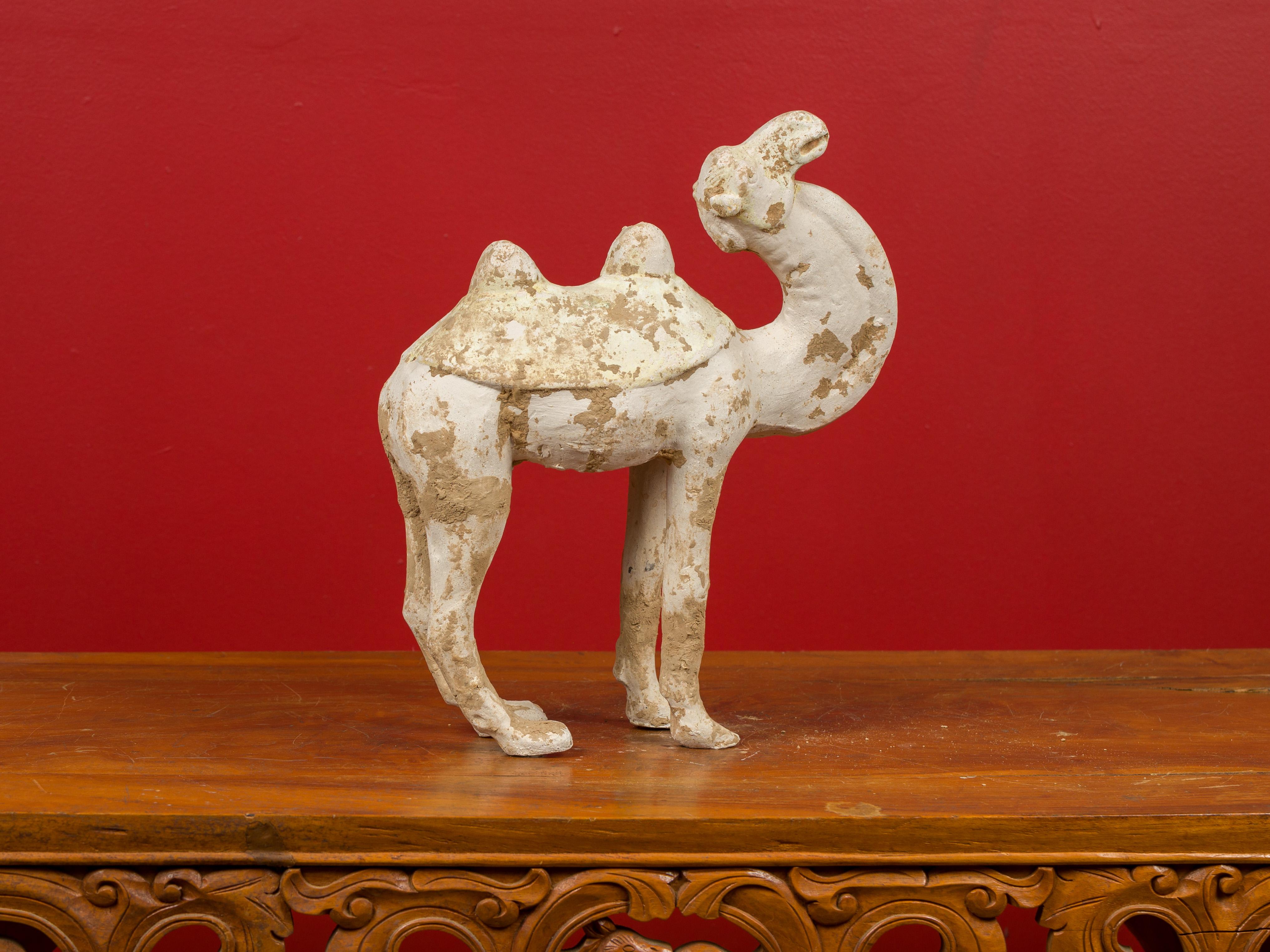 Han Dynasty Chinese Mingqi Terracotta Camel with Mineral Deposits 202 BC-200 AD  8