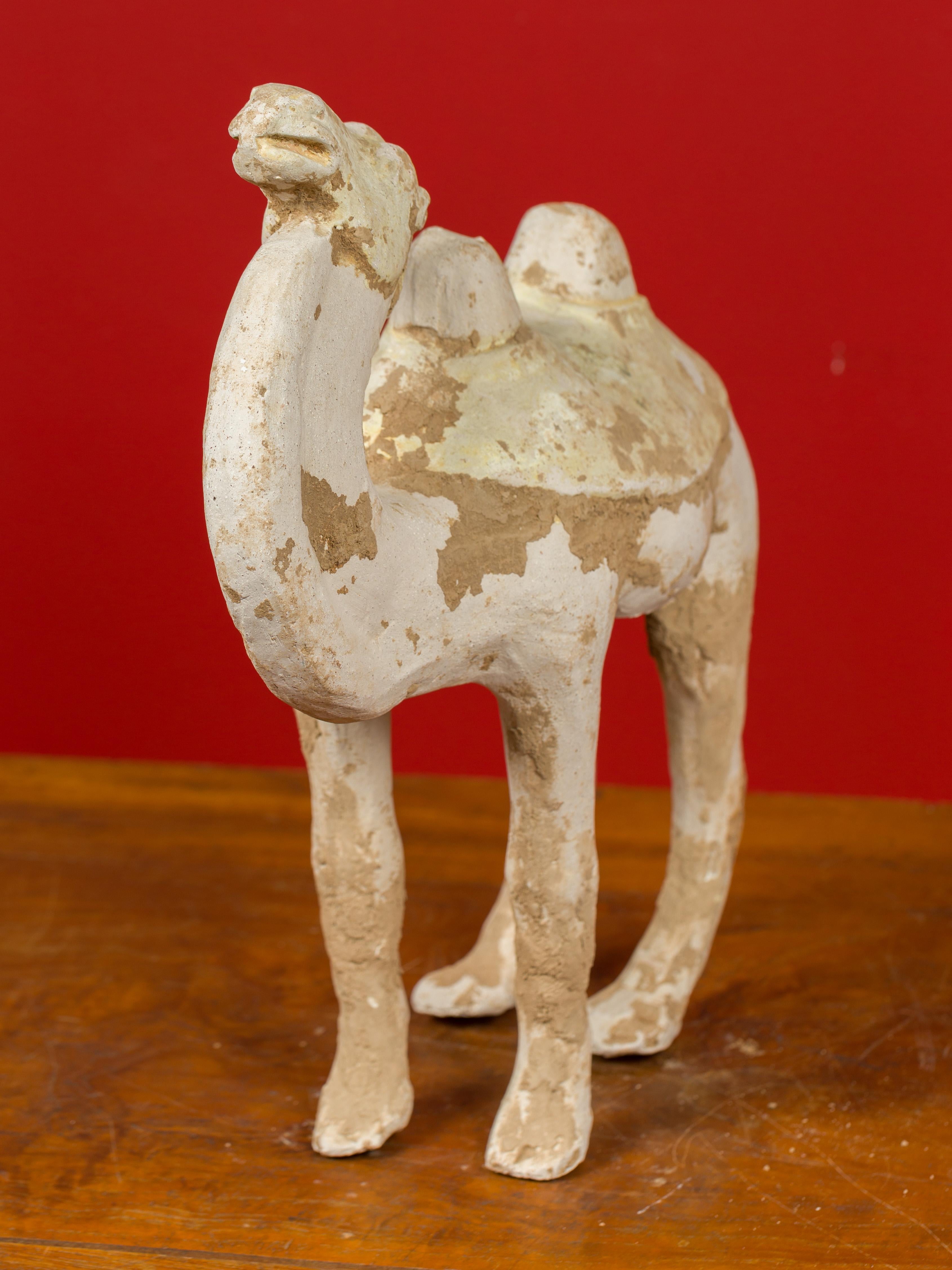 Han Dynasty Chinese Mingqi Terracotta Camel with Mineral Deposits 202 BC-200 AD  4