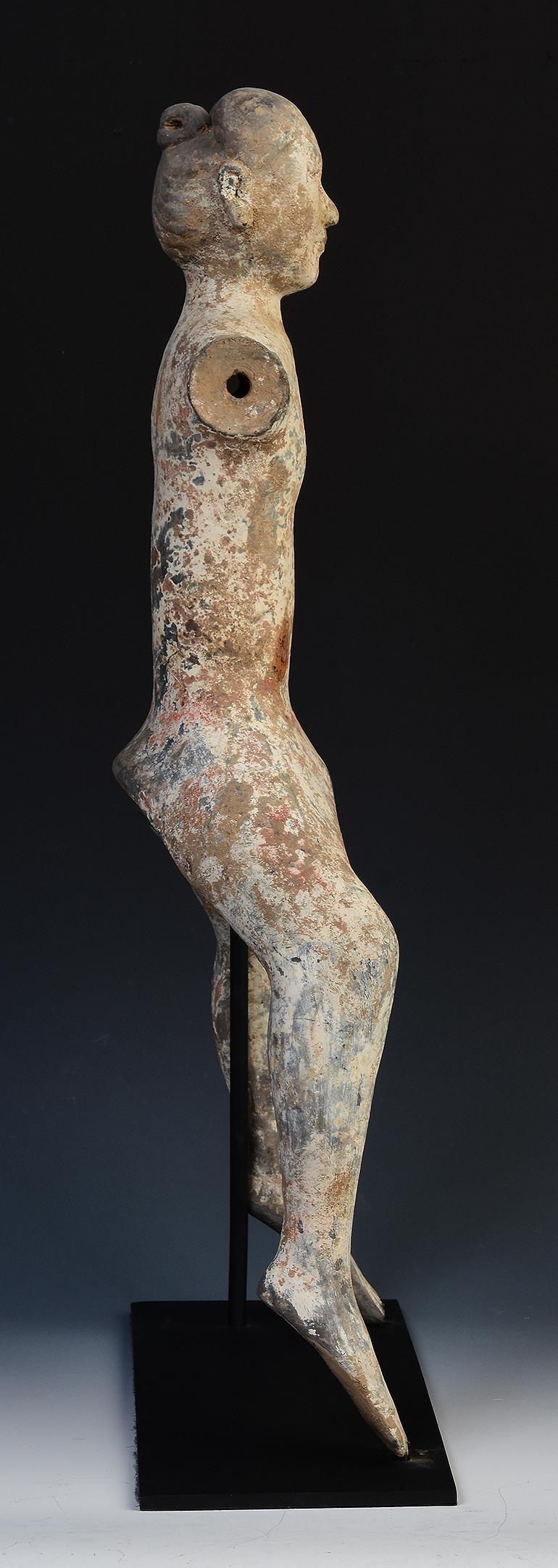 Han Dynasty, Antique Chinese Pottery Stick Man 3