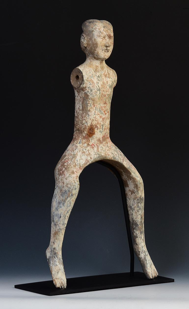 Han Dynasty, Antique Chinese Pottery Stick Man 4