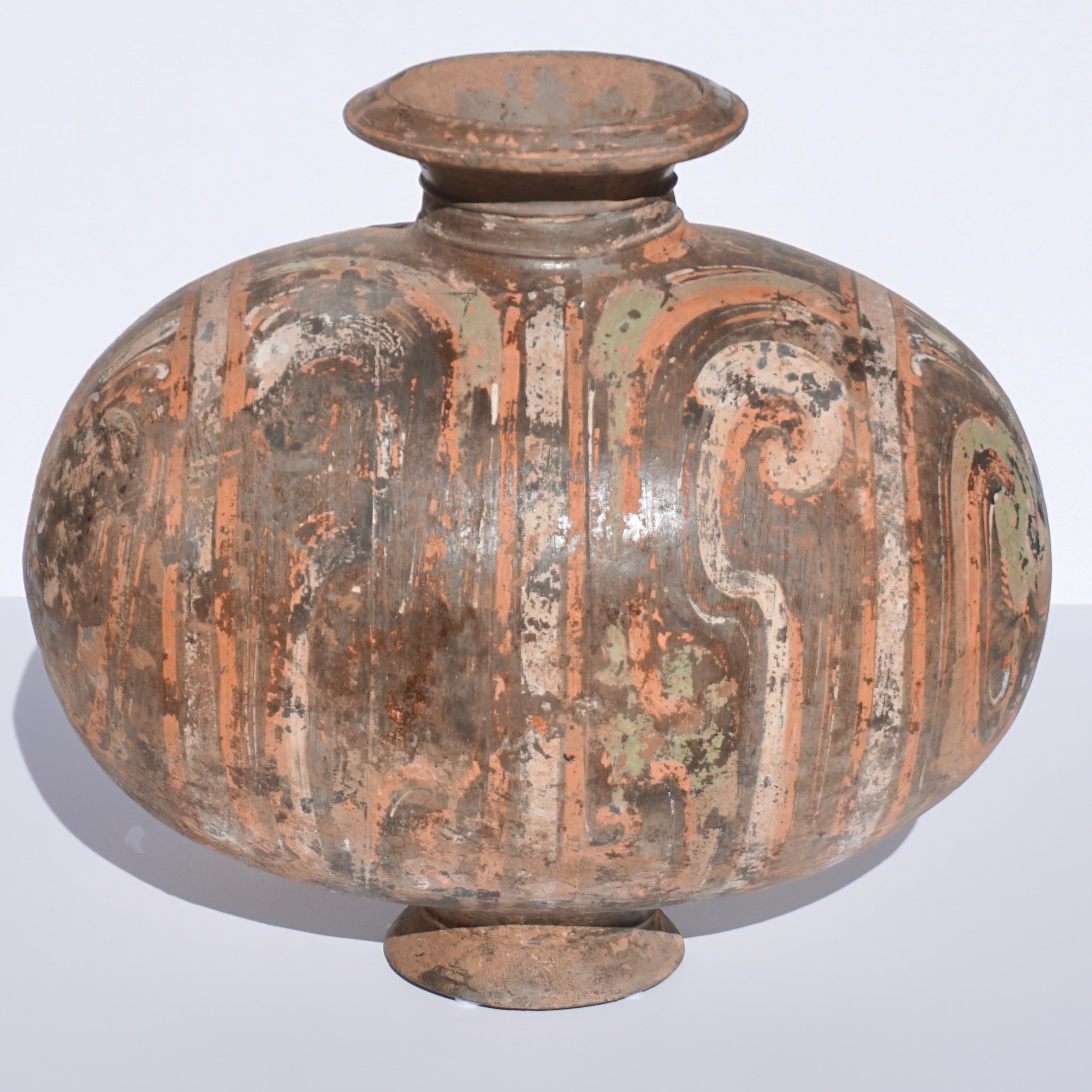 18th Century and Earlier Han Dynasty Cocoon Pottery Decorated Jar