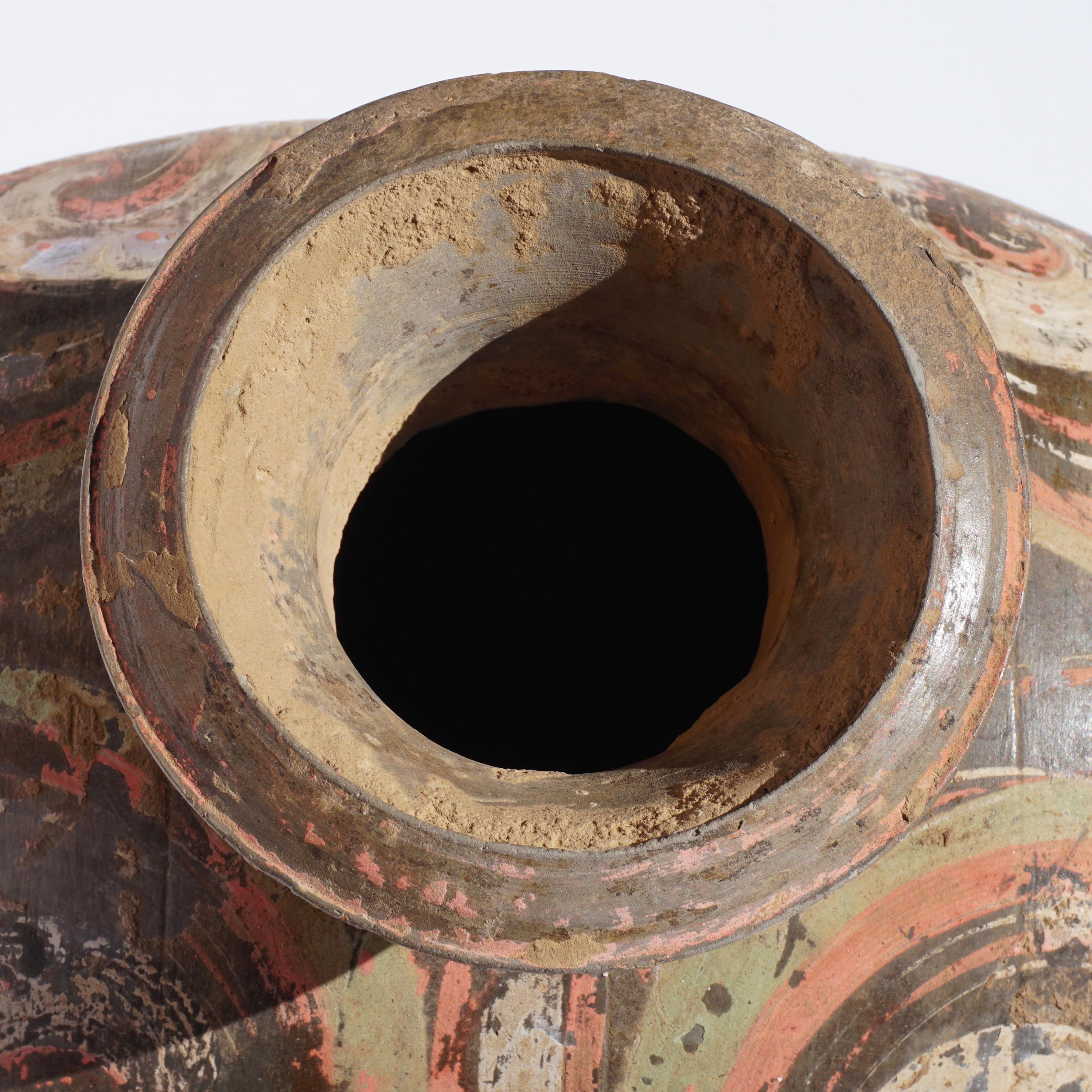 Han Dynasty Cocoon Pottery Decorated Jar 1