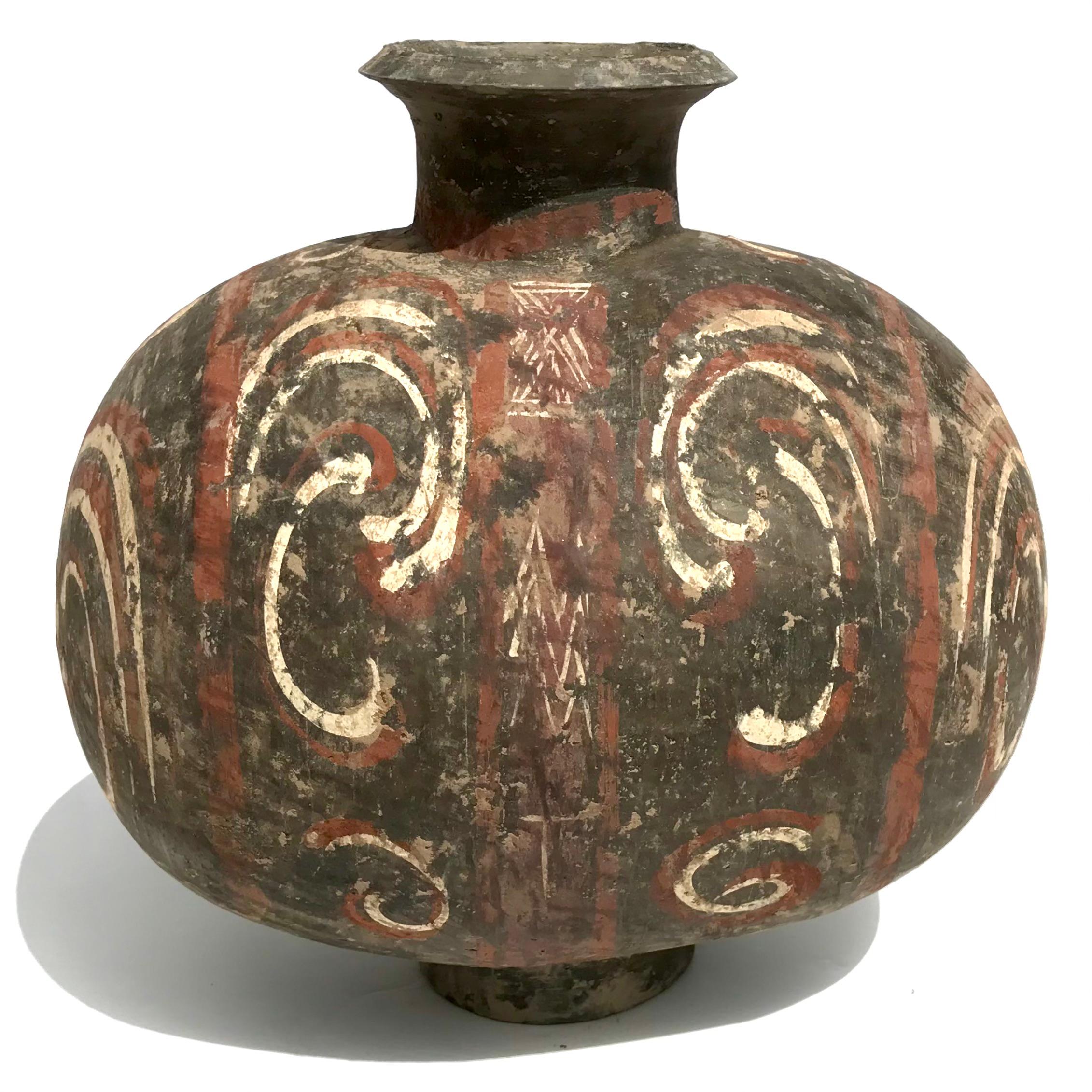 Hand-Crafted Han Dynasty Earthenware Cocoon Jar For Sale