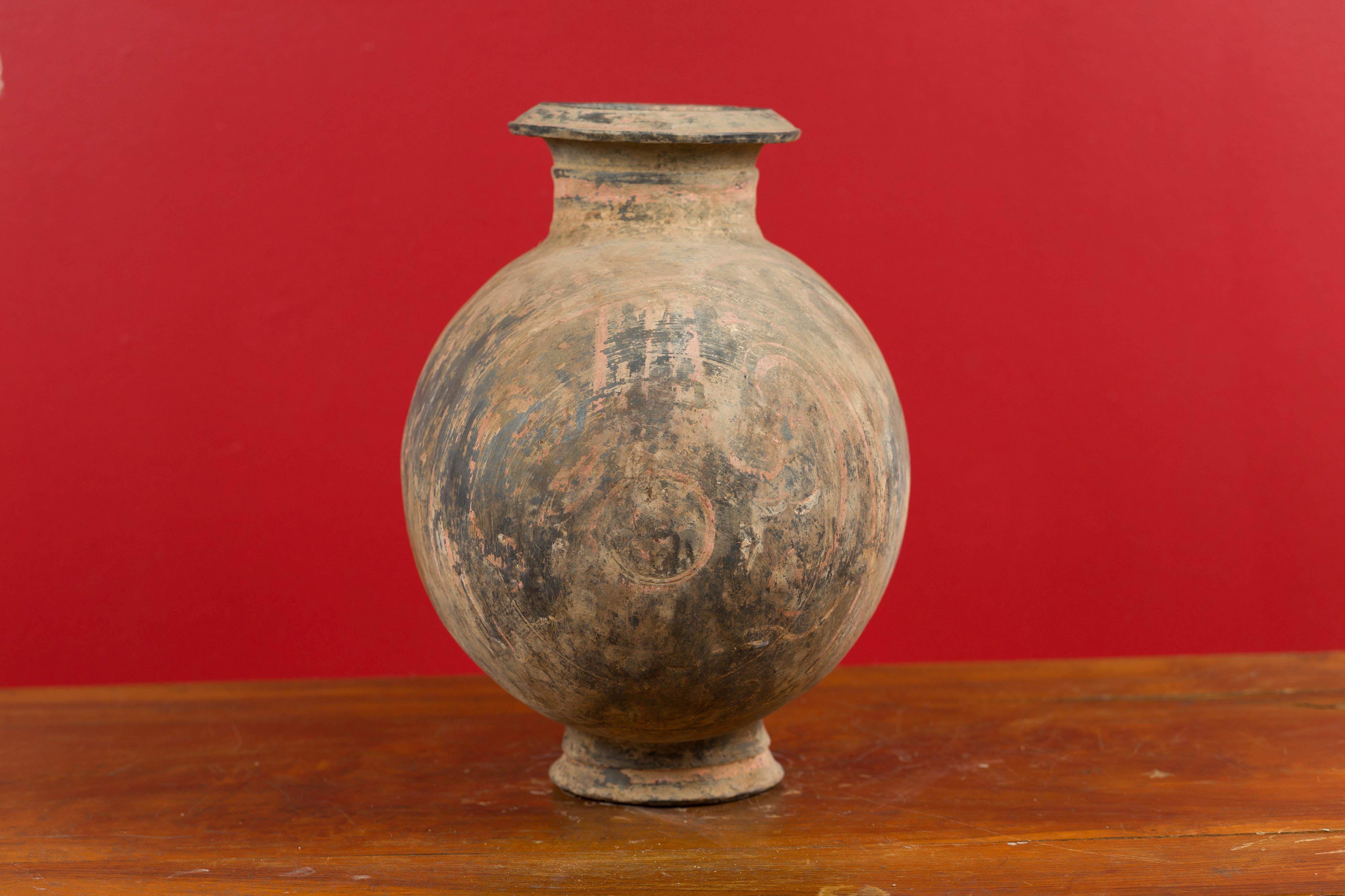 Han Dynasty Earthenware Cocoon Jar with Painted Decor, circa 206 BC-220 AD 7