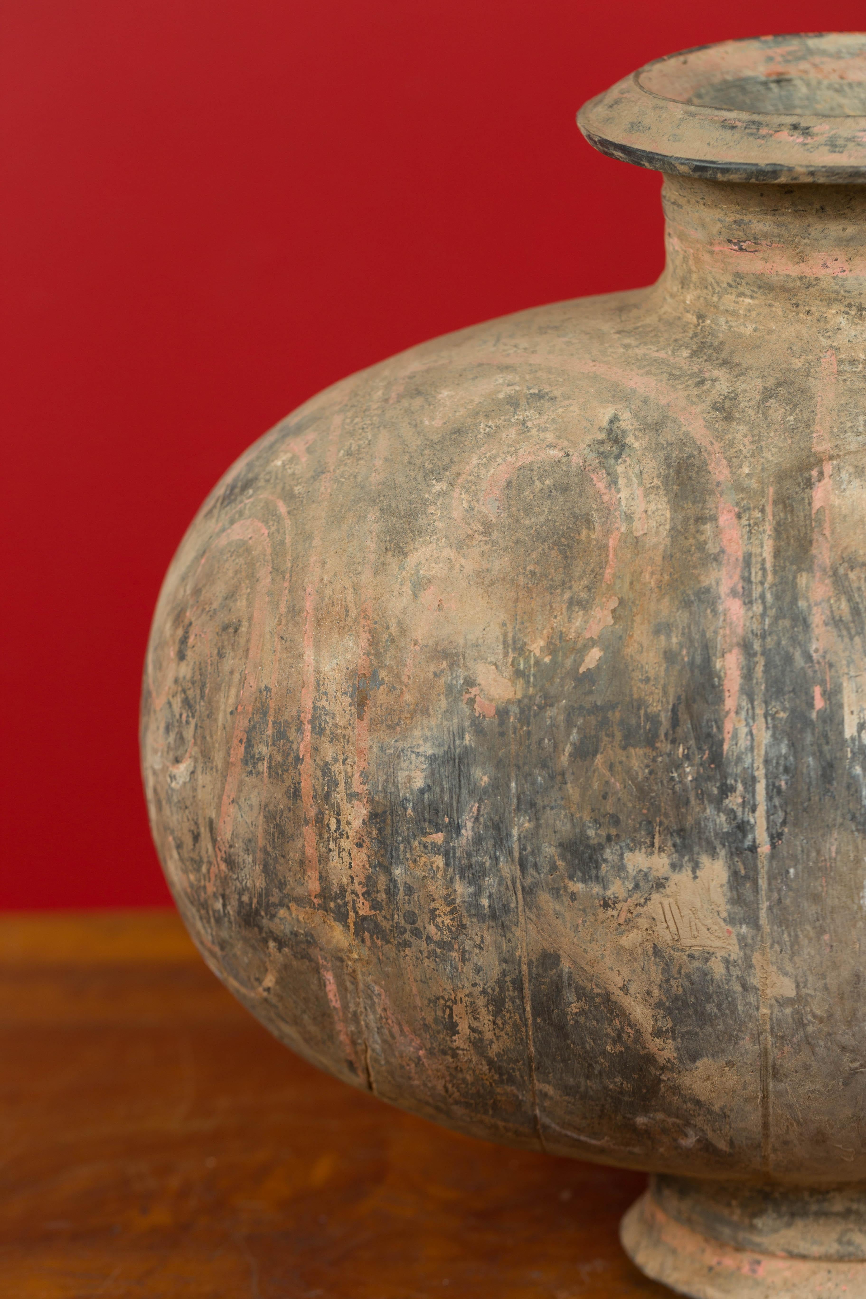 Han Dynasty Earthenware Cocoon Jar with Painted Decor, circa 206 BC-220 AD 2