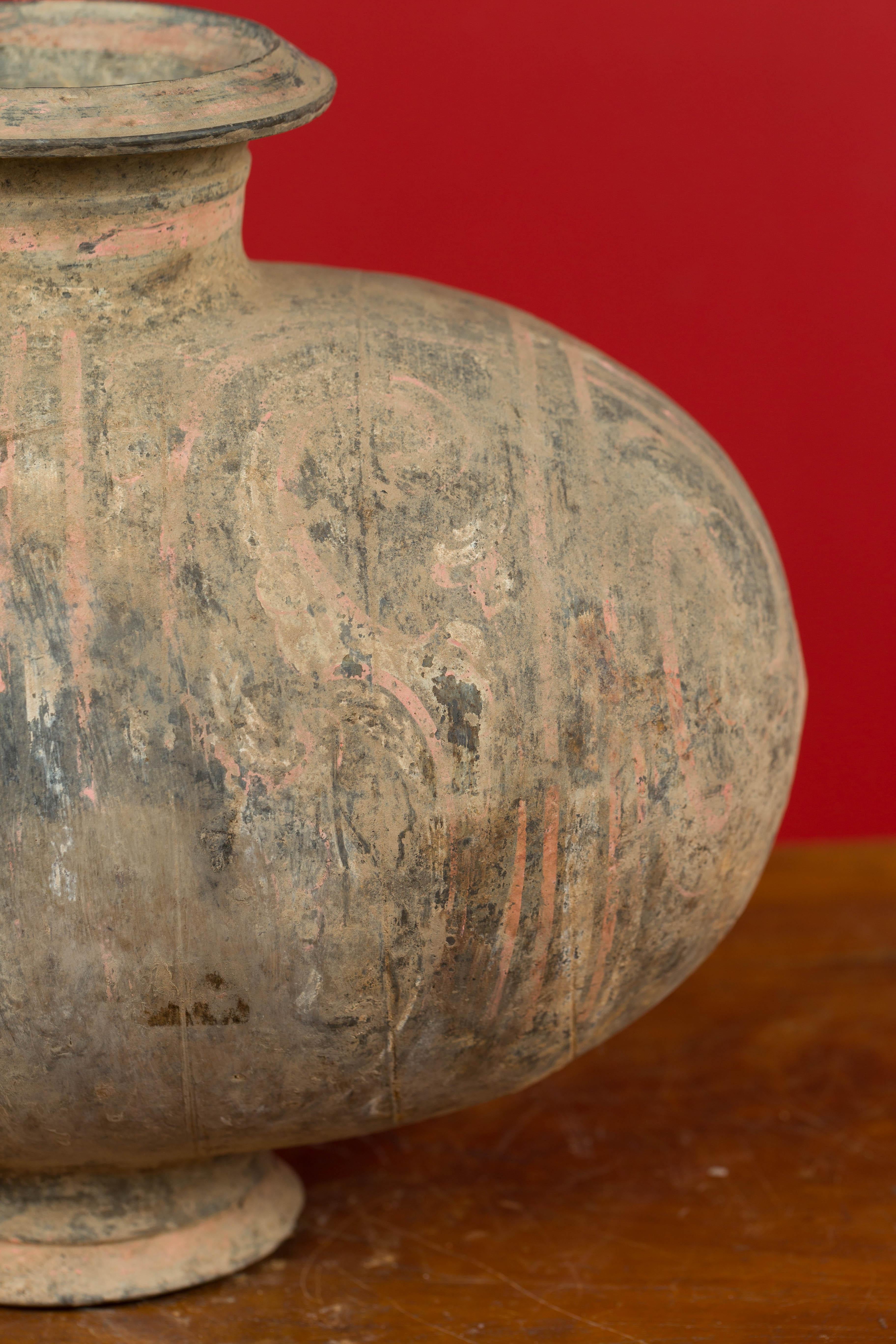 Han Dynasty Earthenware Cocoon Jar with Painted Decor, circa 206 BC-220 AD 3