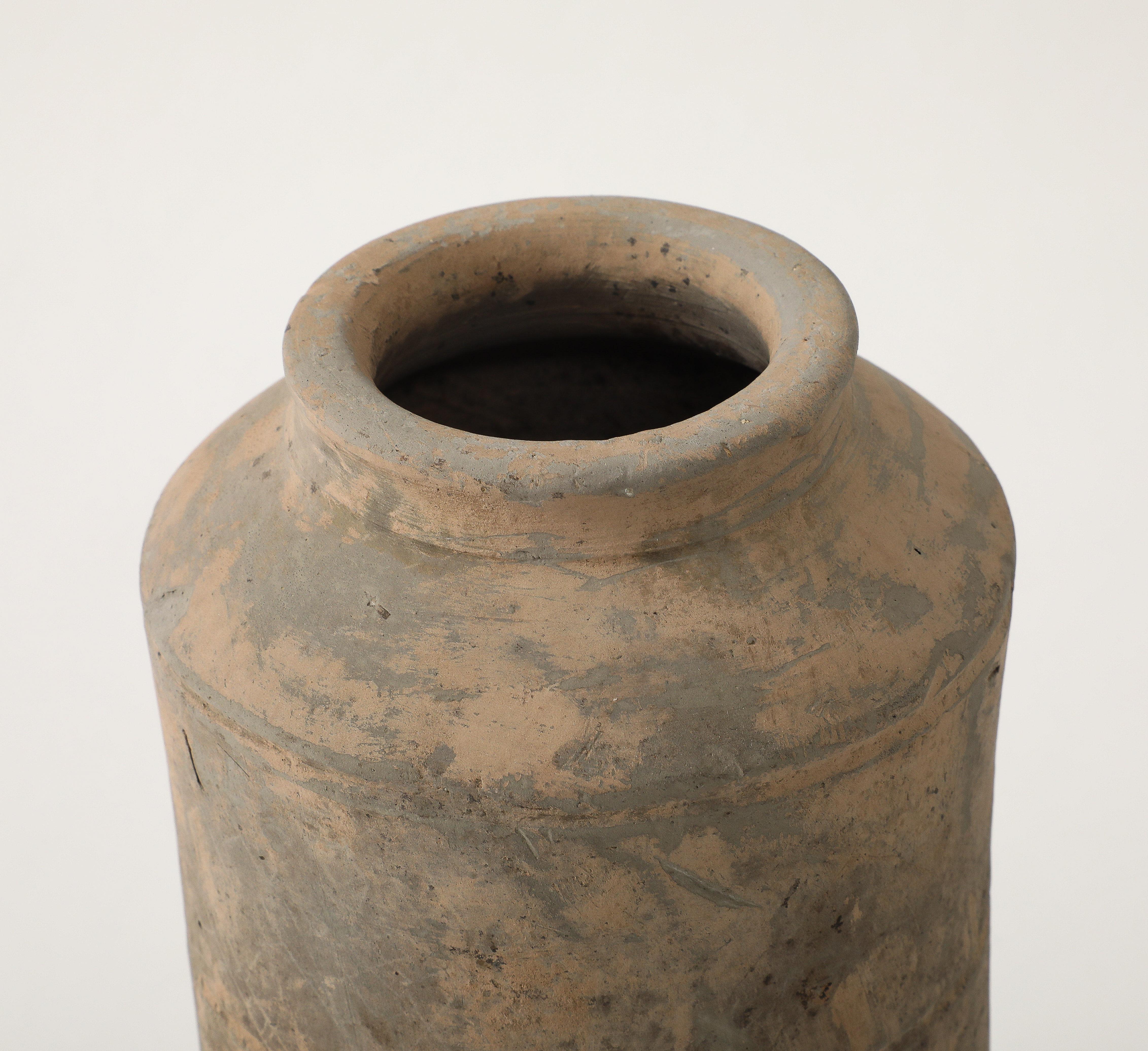 Han Dynasty Earthenware Vase, stamped, export label For Sale 6