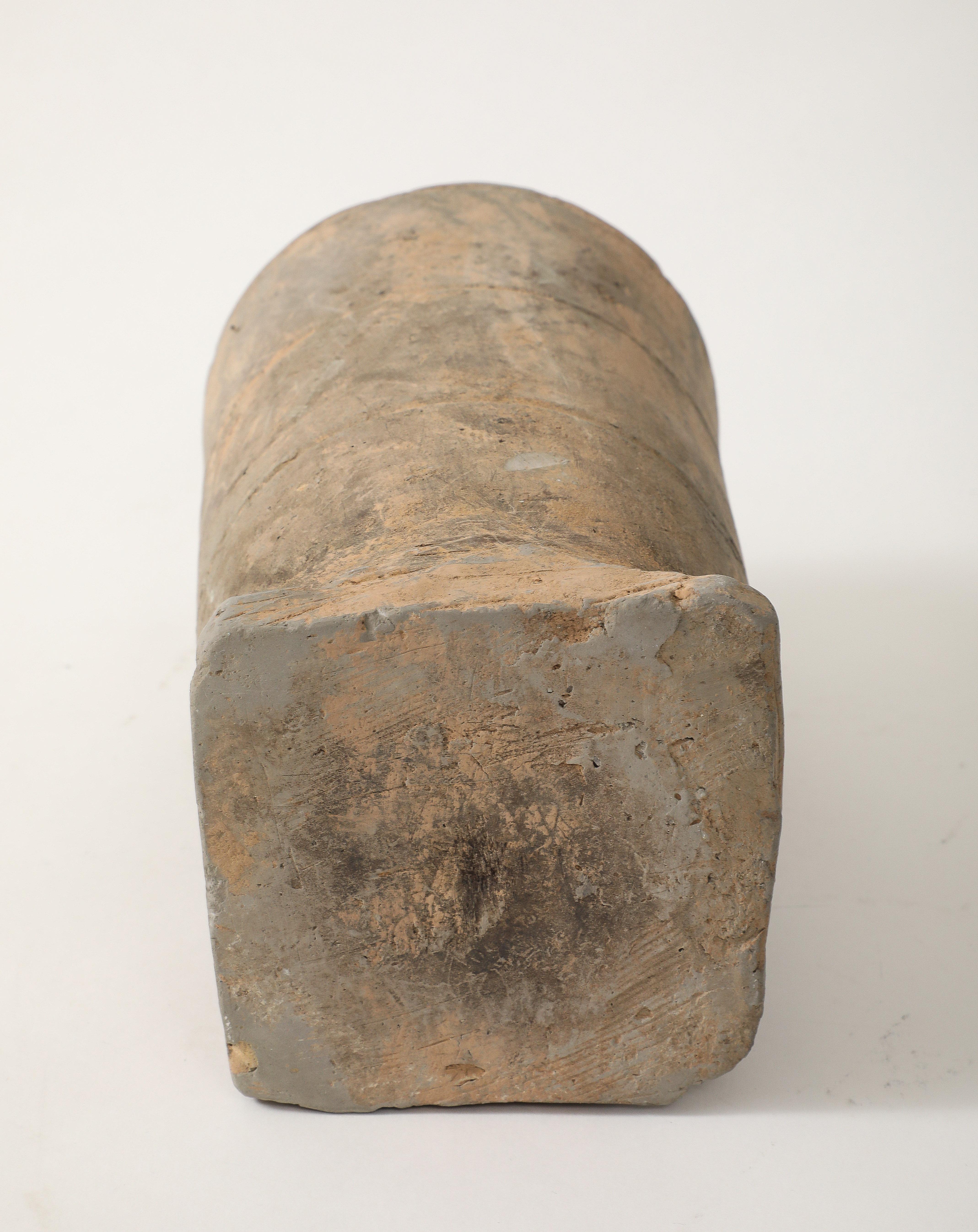 Han Dynasty Earthenware Vase, stamped, export label For Sale 7