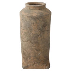 Antique Han Dynasty Earthenware Vase, stamped, export label