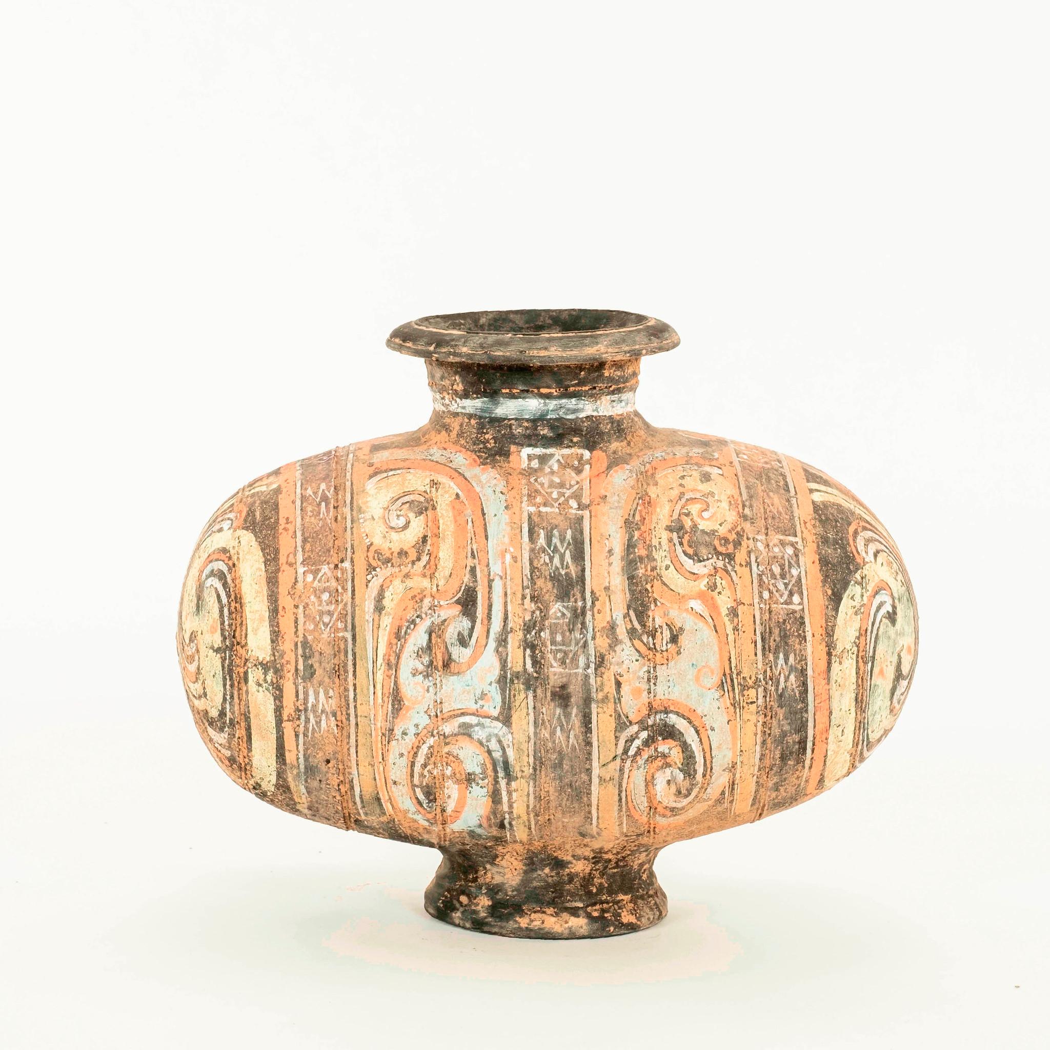 Chinese Han Dynasty Earthware Cocoon Jar Circa 206 BC-220 AD
