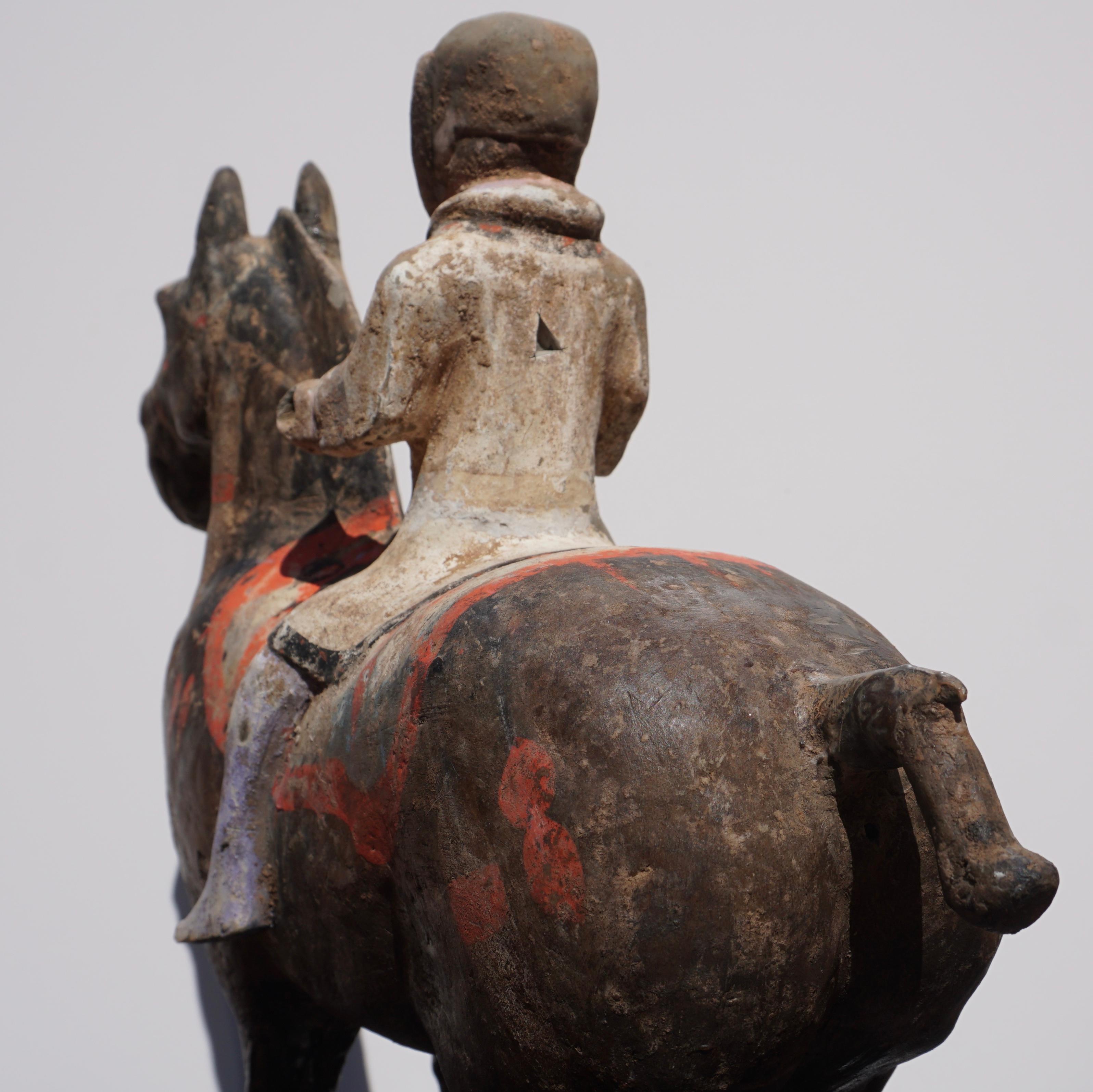 Han Dynasty Grey Pottery Horse and Rider, '206 BC-220 AD', TL Test 1