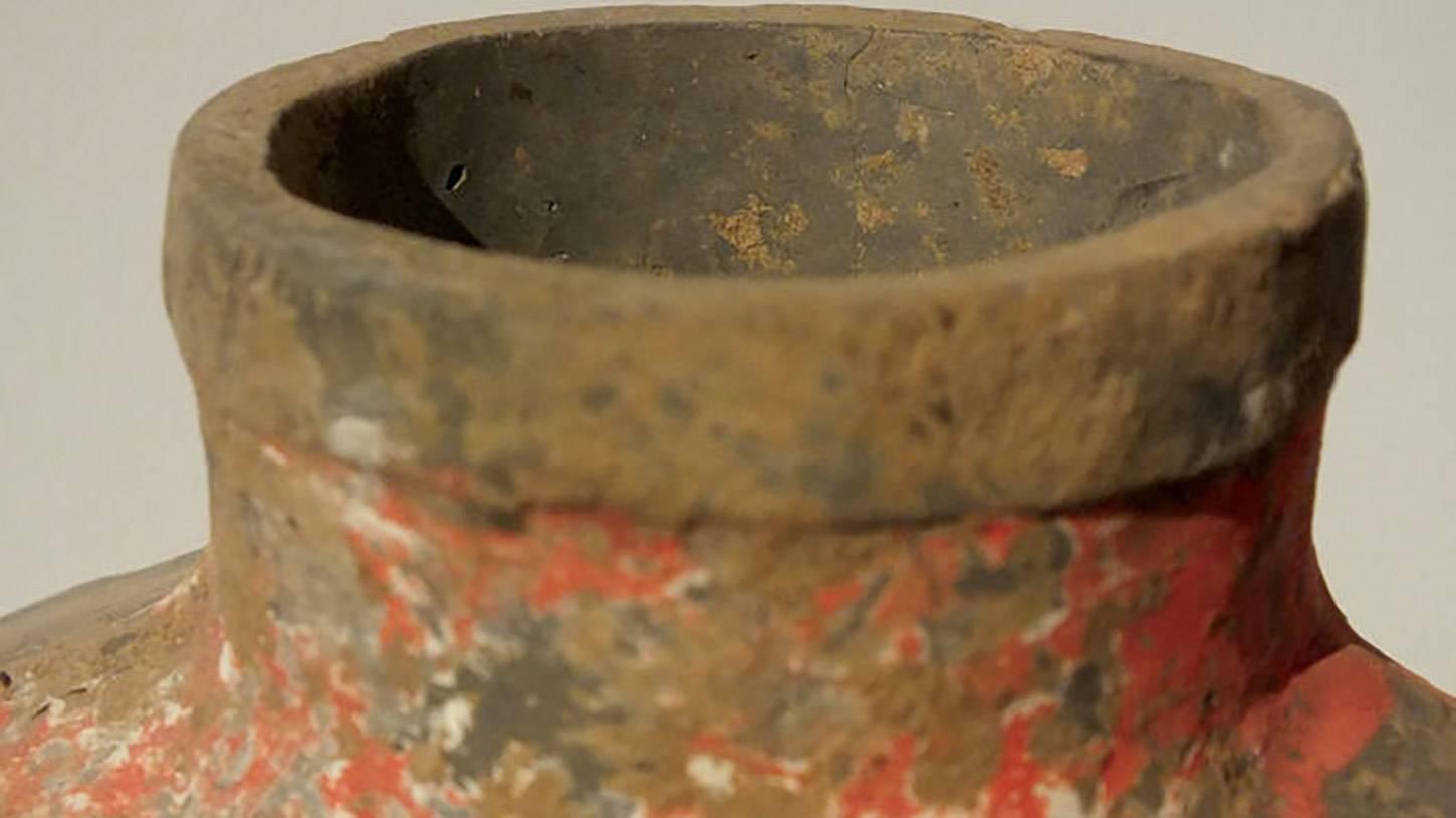 Terracotta Han Dynasty Grey Pottery Wine Vessel, Bianhu